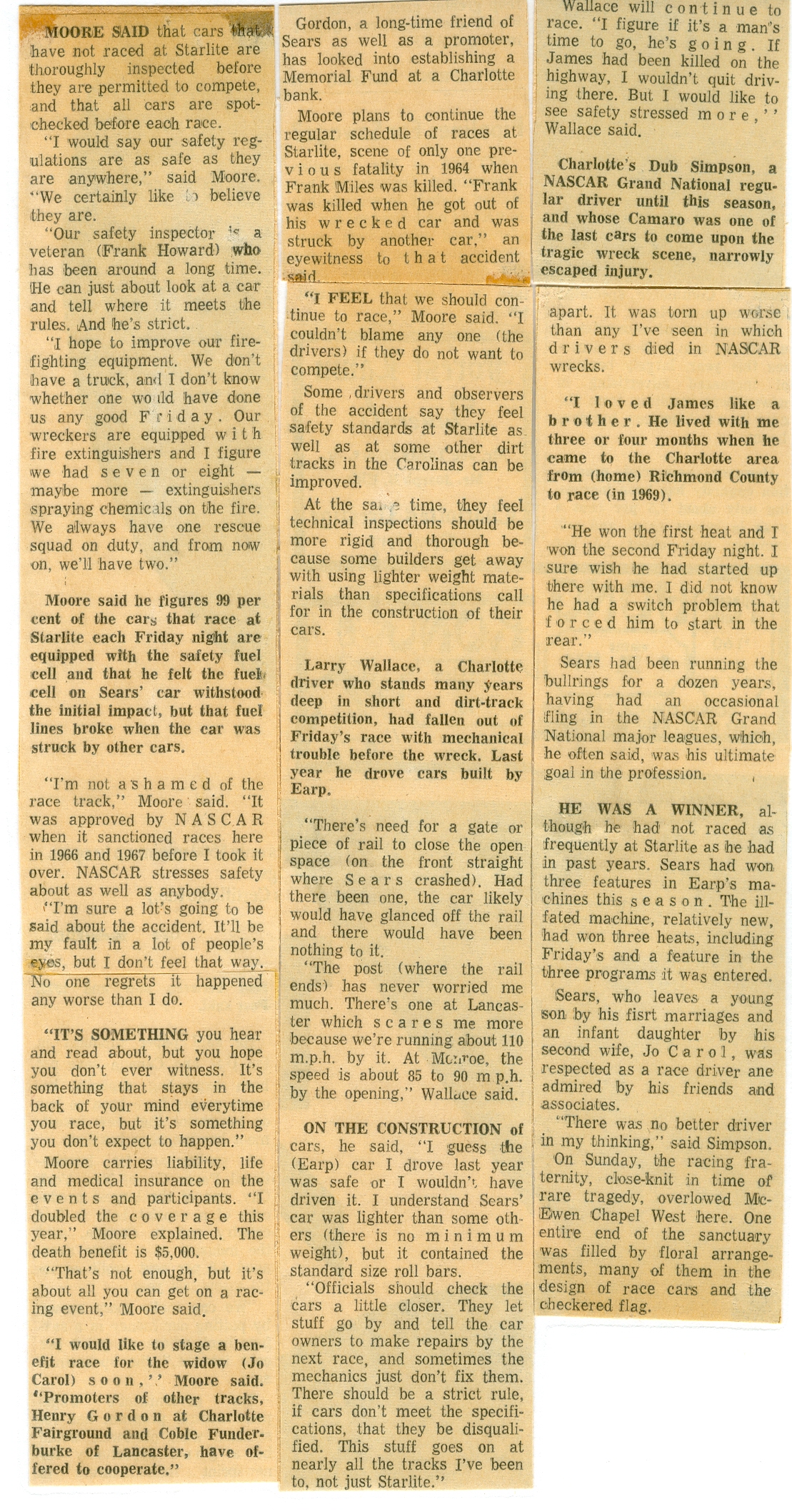 JAMES SEARS WRECK STORY