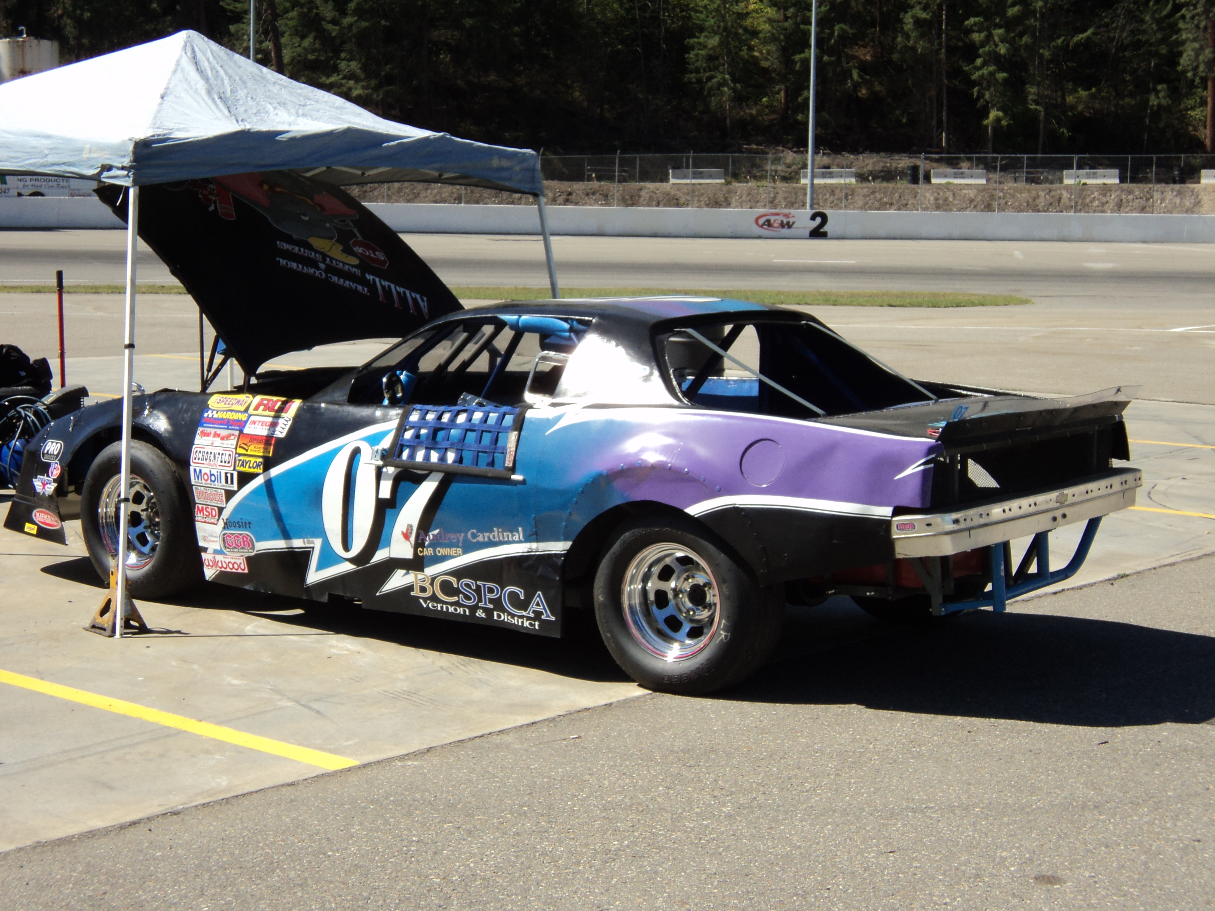 at the track